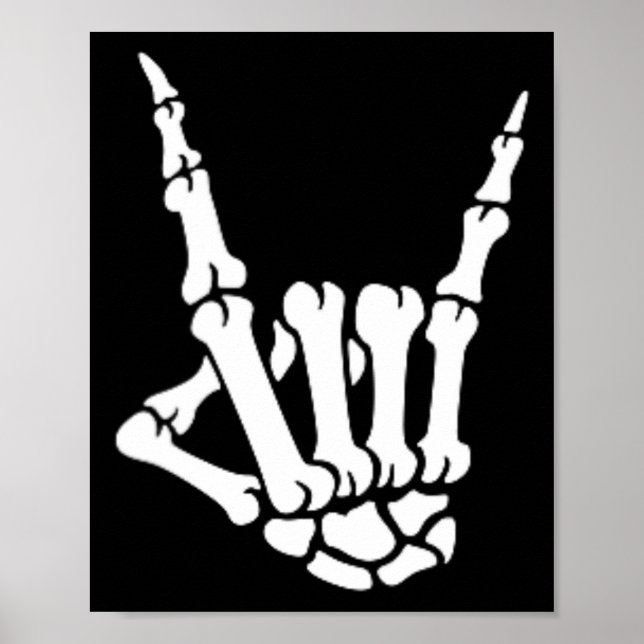 Poster Skeleton Rock Hand Pocket Figurino de Halloween C (Frente)