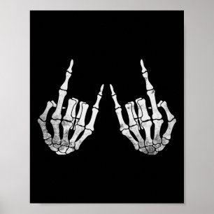Poster Skeleton Rock Mão Preguiçosa Halloween Costume Leg