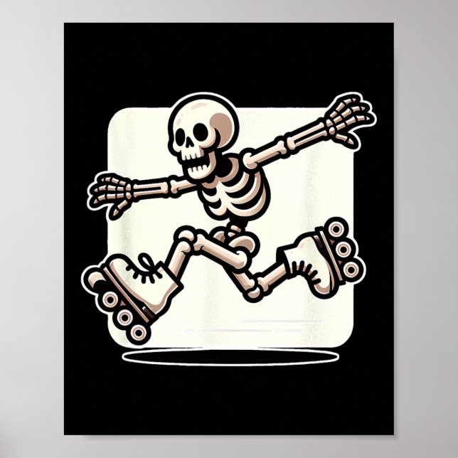 Poster Skeleton Roller Skeleton Skater Skater (Frente)