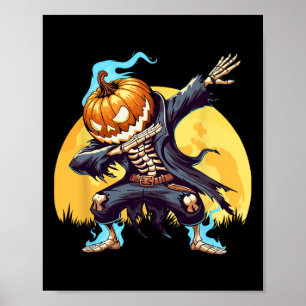 Poster Skeleton Sensível à Dança de Abóbora-Cabeça Boinas