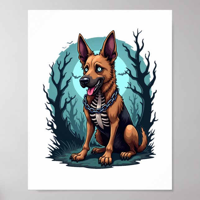 Poster Skeleton Shepherd Dog (Frente)