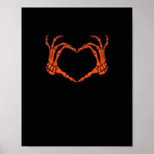 Poster Skeleton Sinal de Coração Mão Design do Figurino H