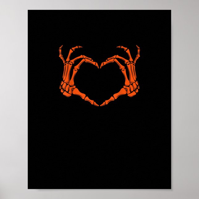 Poster Skeleton Sinal de Coração Mão Design do Figurino H (Frente)