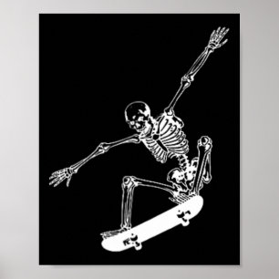 Poster Skeleton Skateboard Skull Halloween Skate