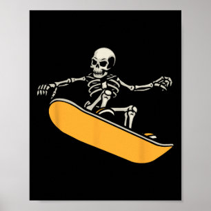 Poster Skeleton Snowboarder Extreme Winter Sports Snowboa