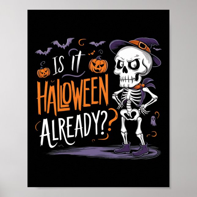 Poster Skeleton Spookey Ghost É Halloween Já (Frente)