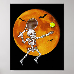 Poster Skeleton Tênis Halloween Racket Ll