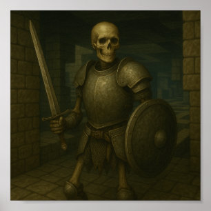 Poster Skeleton Warrior - Sentinela do Dungeon Maze