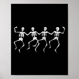 Poster Skeletons Dançantes - Dia de as Bruxas engraçado d