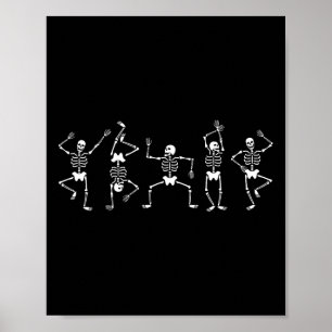Poster Skeletons Dançantes Diversão Halloween Pumpkin Spi