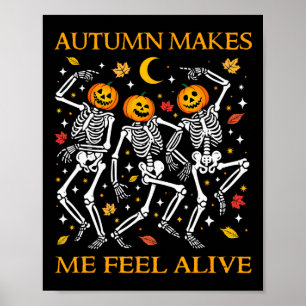 Poster Skeletons de dança de Dia de as Bruxas engraçado P