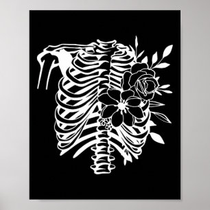 Poster Skeletrib Cage Flower Easy Halloween Figurume 1