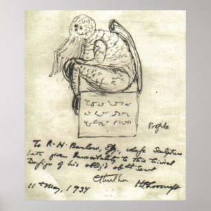 Póster Sketch de Lovecraft 1934
