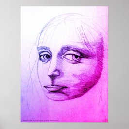 Poster "Sketch of a girl", a study of da Vinci, D.C.B.