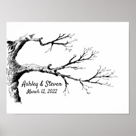 Poster Sketch Thumbprint Tree Guest Book