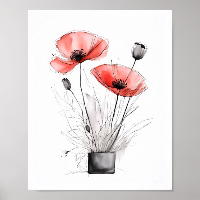 Poster Sketchy Poppy Art (Frente)