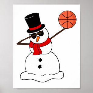 Poster Sketll Dabbing Snowman - Brincadeira de Natal