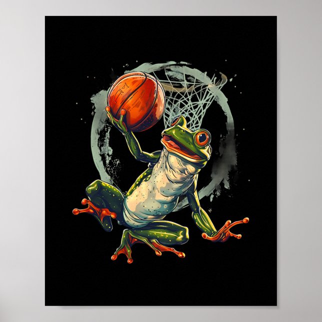 Poster Sketll Frog Toad Slam Dunk Artwork Sketll Hoop  (Frente)