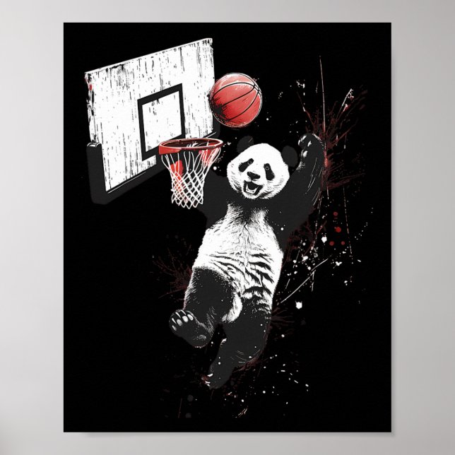 Poster Sketll Panda Bear Slam Dunk Artwork Sketll Player  (Frente)