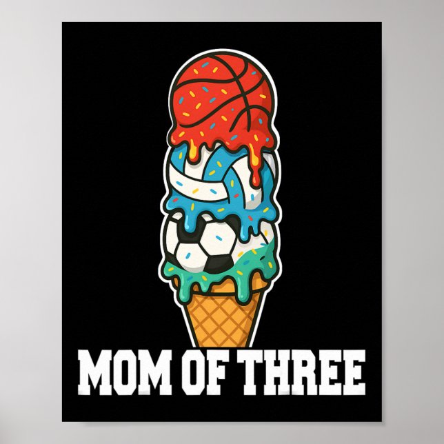 Poster Sketll Soccer Volleyll Mom Ice Cream Summer Game D (Frente)