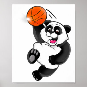 Poster Skett Panda Slam Dunk Diversão Crianças Adultos Es