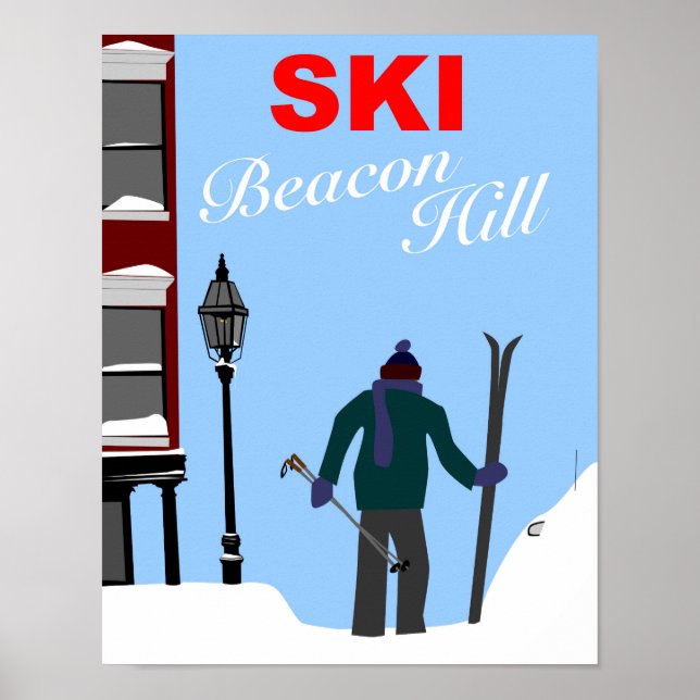 Poster Ski Beacon Hill Boston (Frente)
