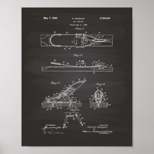 Póster Ski Binding 1940 Patent Art - Chalkboard
