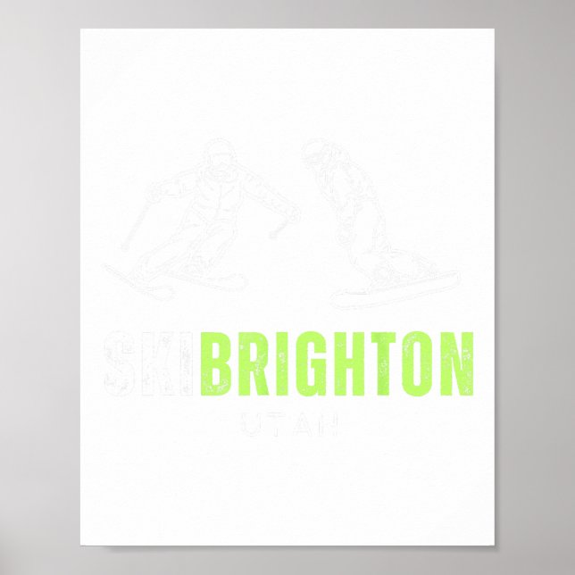 Poster Ski Brighton Utah Esquiando Snowboard Resort Vacat (Frente)