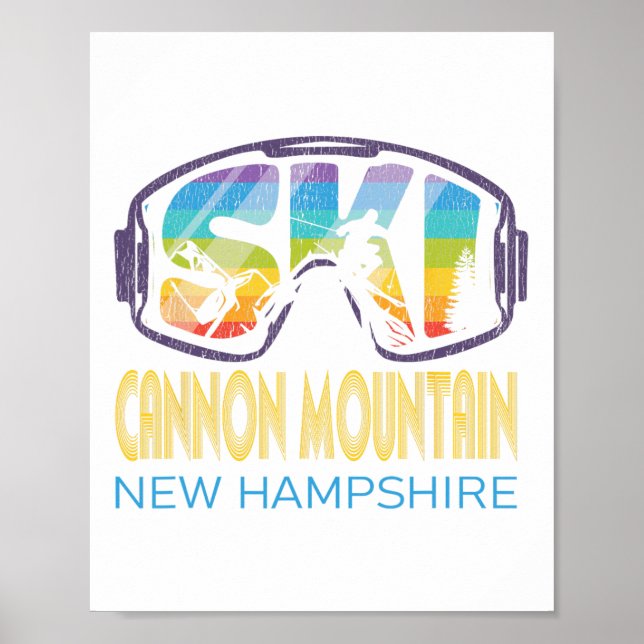 Poster Ski Cannon Mountain New Hampshire Skiing Vacation (Frente)