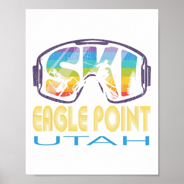 Poster Ski Eagle Point Utah Esquiando Férias (Frente)