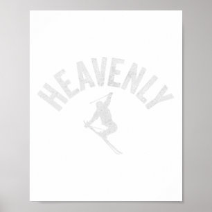 Poster Ski Heavenly Vintage California Skiing Legal Cali