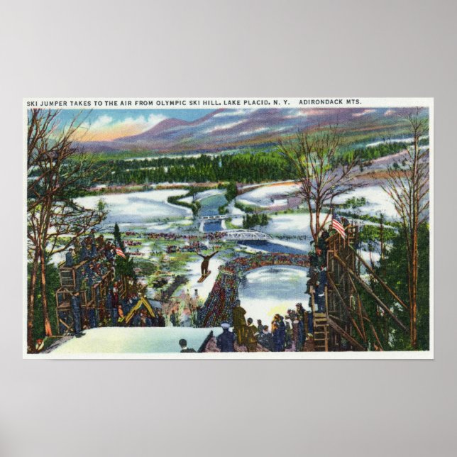 Póster Ski Jumper decola da Olimpiadas Ski Hill (Frente)