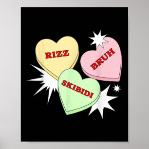 Poster Skibidi Bruh Rizz - Engraçado Dia de os namorados 