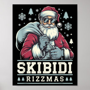Poster Skibidi Rizzmas Cool Papai Noel Natal Divertido Ri