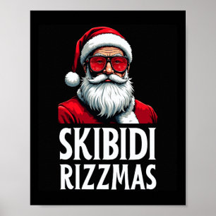 Poster Skibidi Rizzmas Feliz Natal Papai Noel Engraçado