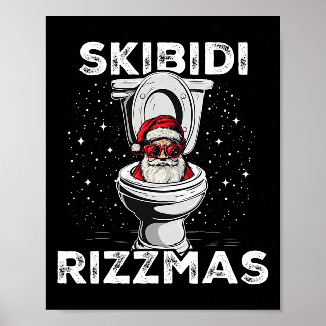 Poster Skibidi Rizzmas Papais noeis Engraçados Elefantes  (Frente)