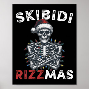Poster Skibidi Rizzmas Retro Feliz Natal Sigma Rizzma
