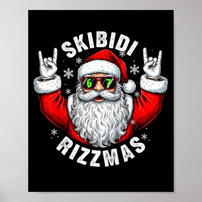 Poster Skibidi Rizzmas Santa Sungles Funny Christmas Men  (Frente)