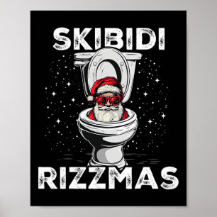 Poster Skibidi Rizzmas Toalete Engraçado Papai Noel Elefa