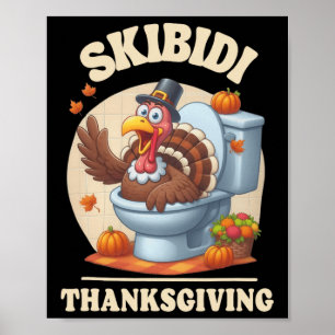 Poster Skibidi Thanksaking Engraçado Meme Skibidi Toilet,