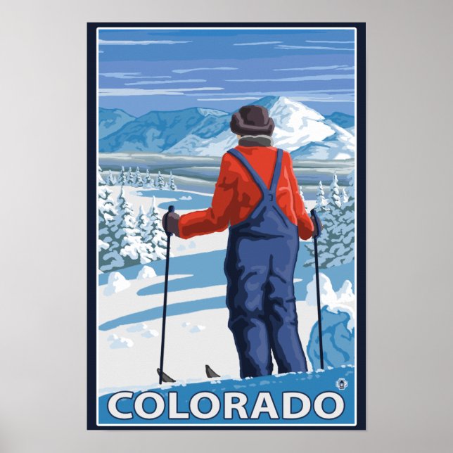 Póster Skier AdminningColorado (Frente)