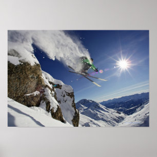 Póster Skier in Midair