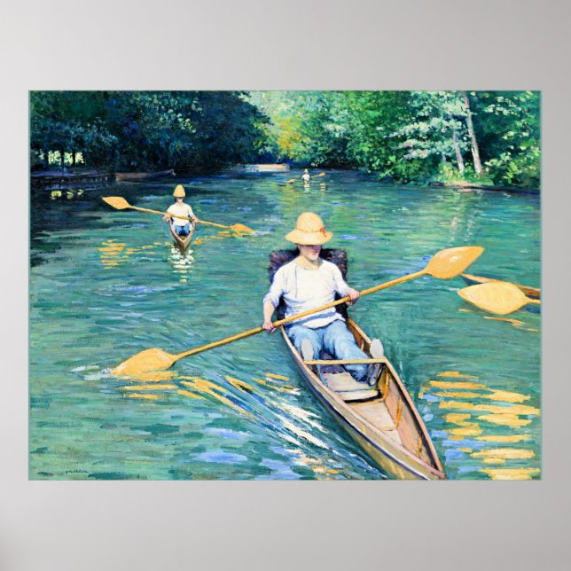 Poster Skiffs, trabalho de arte por Gustave Caillebotte (Frente)
