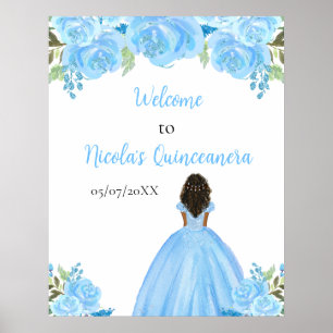 Poster Skin Princess Blue Quinceanera Bem-Vindo