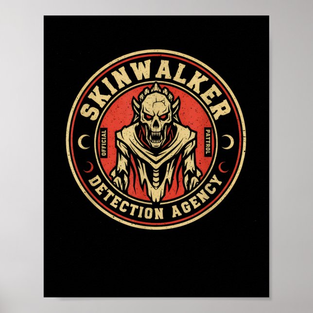 Poster Skinwalker Detection Agency Funny Cryptid Skinwalk (Frente)