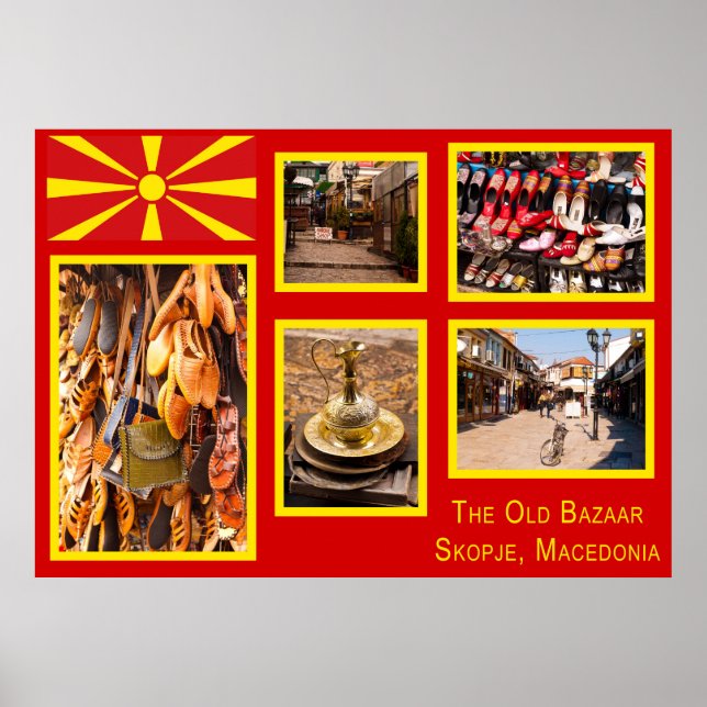 Póster Skopje, Antiga Bazaar da Macedônia do Norte (Frente)