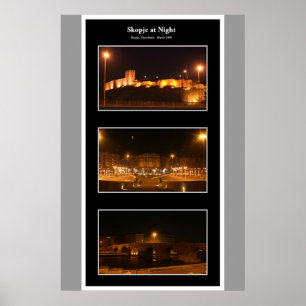 Póster Skopje na noite