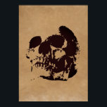 Poster Skull Brown Pop Art<br><div class="desc">Fantasy Art Skull Skeleton Poster Impressão - Black & Red Heavy Metal Punk Rock College Pop</div>