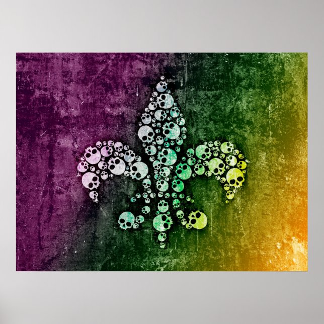 Póster Skull Fleur De Lis (Frente)