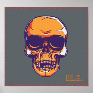 Póster Skull M.C. Biker Eerie Orange